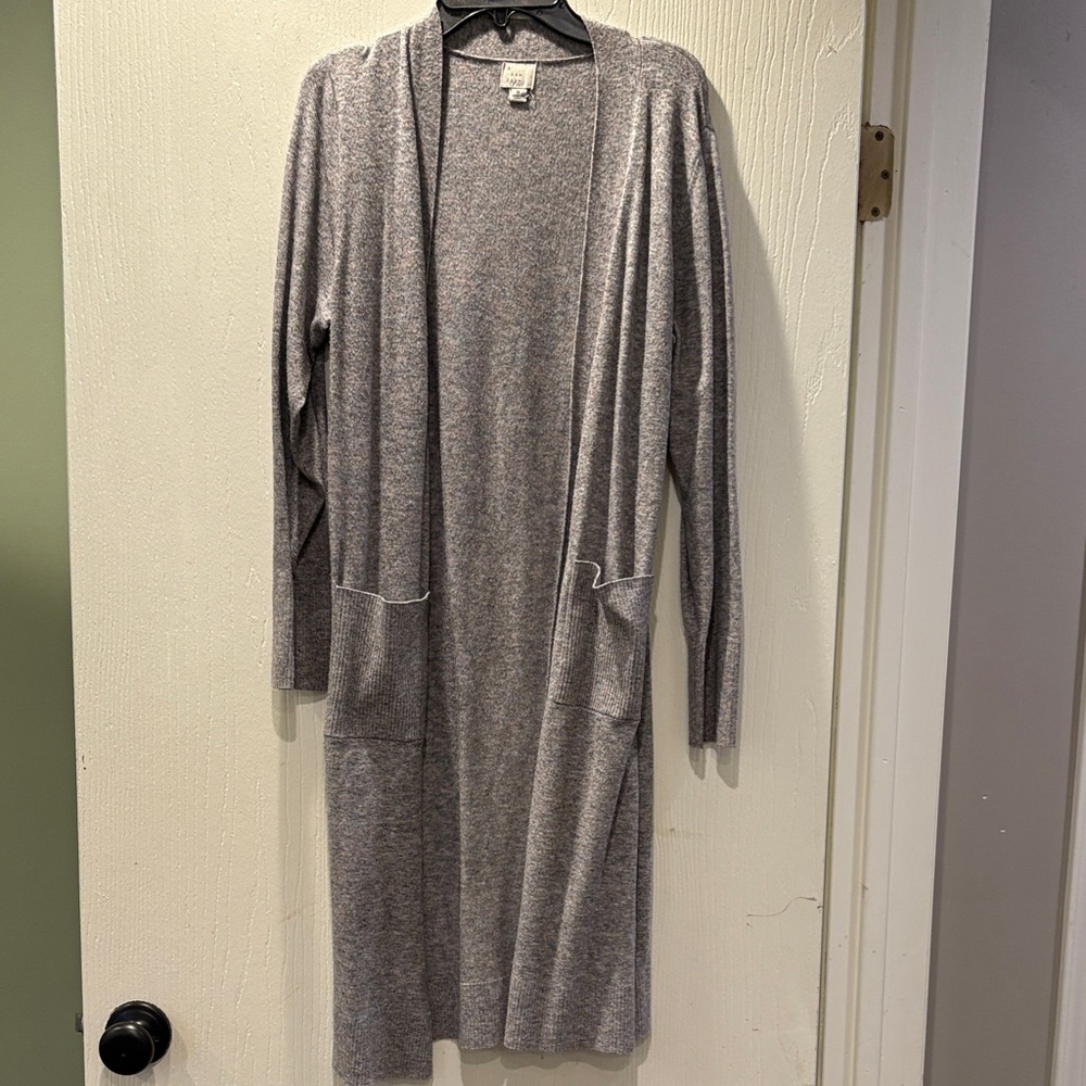 a new day Heather Gray Open Front Cardigan